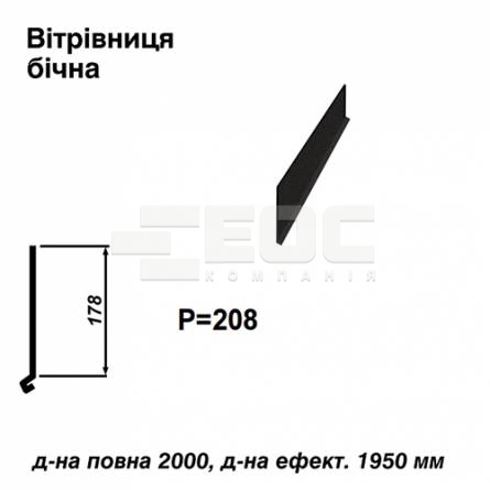 Вітрова планка бічна RAL 033 PEMA 0,5 мм