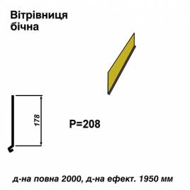 Ветровая планка боковая RAL 1021 PE 0,45 мм