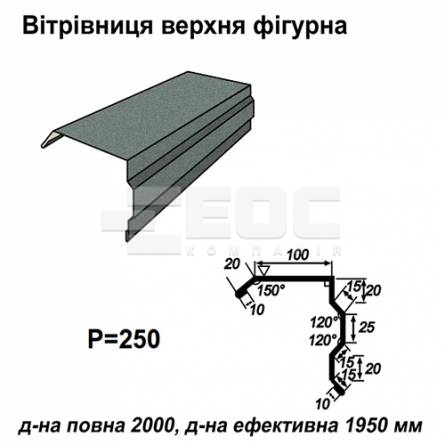 Ветровая планка фигурная RAL 023 PEMA 0,45 мм