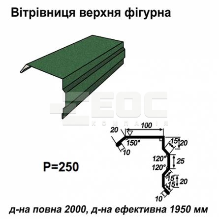 Ветровая планка фигурная RAL 6005 PEMA 0,45 мм