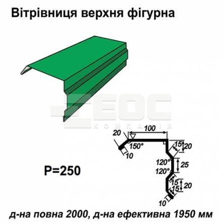 Ветровая планка фигурная RAL 6002 PE 0,45 мм