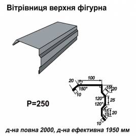 Вітрова планка фігурна RAL 7000 PE 0,45 мм