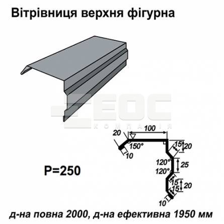 Ветровая планка фигурная RAL 7000 PE 0,5 мм