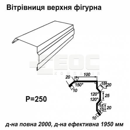 Ветровая планка фигурная RAL 9003 PE 0,5 мм