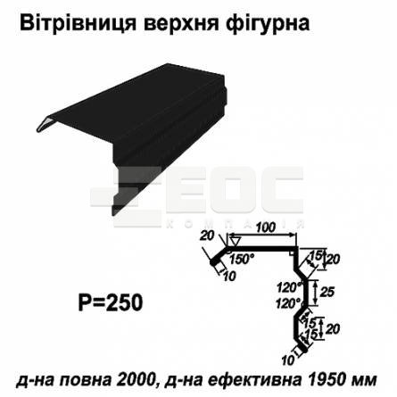 Ветровая планка фигурная RAL 9005 PE 0,45 мм