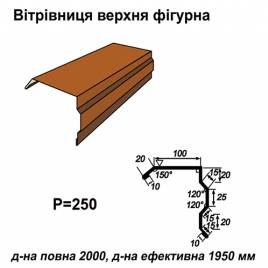 Ветровая планка фигурная RAL 750 PURMAT 0,5 мм