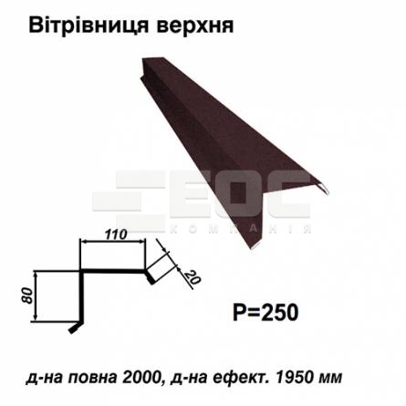 Ветровая планка верхняя RAL 032 PEMA 0,45 мм  