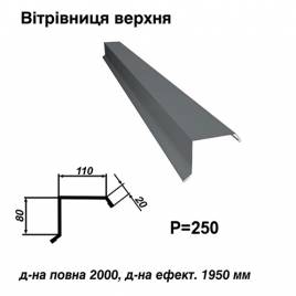 Ветровая планка верхняя RAL 7024 PE 0,45 мм