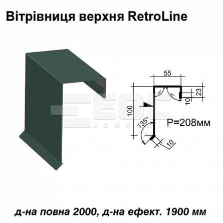 Ветровая планка верхняя Retroline RAL 011 PURMAT 0,5 мм