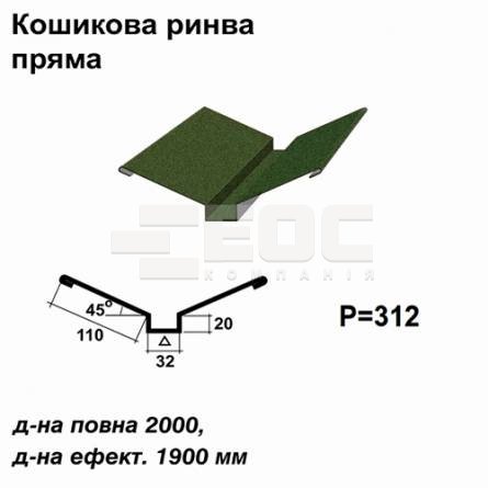 Кошикова ринва пряма RAL 011 PEMA 0,5 мм  
