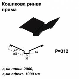 Кошикова ринва пряма RAL 033 PEMA 0,5 мм  
