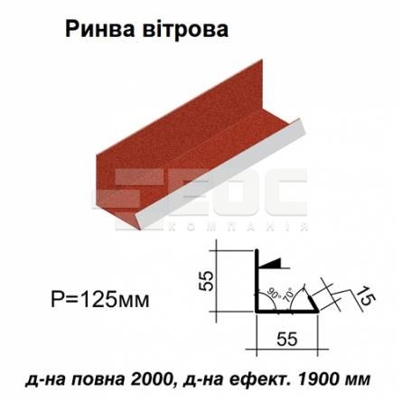 Ендова ветровая RAL 028 PEMA 0,5 мм