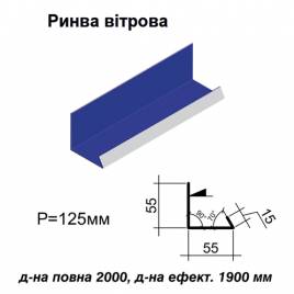 Ринва вітрова RAL 5010 PE 0,5 мм