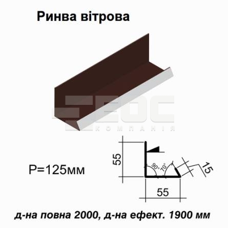 Ендова ветровая RAL 8017 PE 0,5 мм