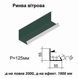 Ендова ветровая RAL 011 PURMAT 0,5 мм 