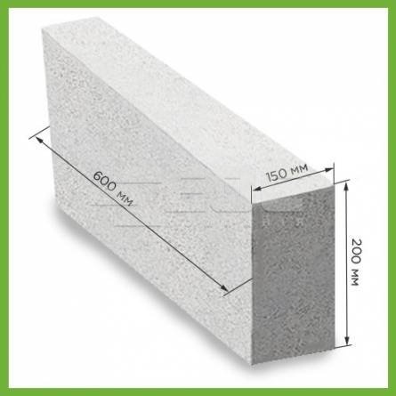 Газобетонный блок гладкий Stonelight D500, 600х200х150