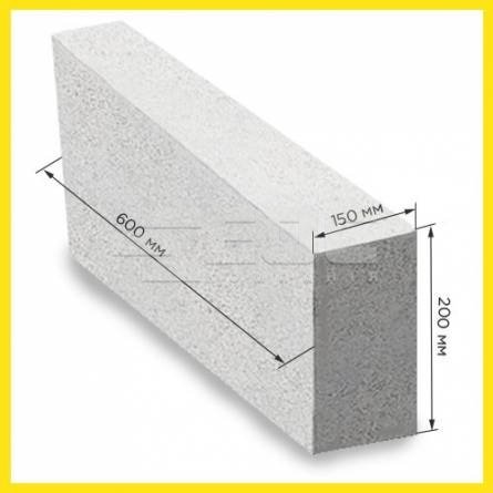 Газобетонный блок гладкий UDK Block 400, 600х200х150 У