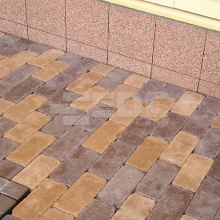 Тротуарная плитка Кирпич Роттердам Антик 250х120х65 (полный прокрас) Коричневый