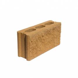 Заборный блок колотый Персиковый элит 390х190х120